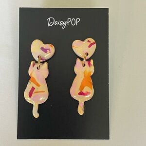 DaisyPOP Polymer Clay Cat Earrings - brand new & handmade